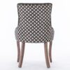 Ultra Side Dining Chair, Thickened Fabric Chairs With Neutrally Toned Solid Wood Legs, Bronze Nail Head (Set of 2) - Blue - Image 8