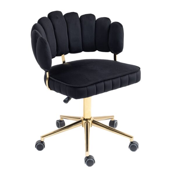 Modern Home Office Desk Chair With Adjustable Height And Swivel Wheels - Black