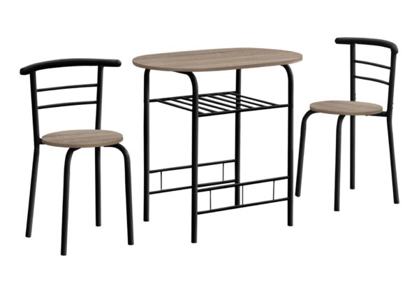 3 Pieces Dining Table Set, Small, Contemporary & Modern - Taupe