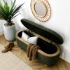 Modern Storage Ottoman Bench Upholstered Seating With Storage - Dark Green - Image 5