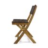 Evergreen - Outdoor Wooden Bistro Chair With Wicker Back - Brown - Image 7