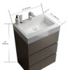 Alice - 24" Bathroom Vanity With Sink, Large Storage Freestanding Bathroom Vanity For Modern Bathroom, One-Piece Sink Basin Without Drain And Faucet - Gray / White - Image 3