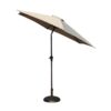 8.8' Outdoor Aluminum Patio Umbrella, Patio Umbrella, Market Umbrella With 33 Pounds Round Resin Umbrella Base, Push Button Tilt And Crank Lift - Gray - Image 4