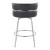 Cinch - Contemporary Fixed Height Counter Stool With Swivel With Round Footrest (Set of 2) - Chrome / Black - Image 5