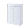 Shoe Storage Cabinet With Fives Shelves, Two Drawers, Fits 15 Pairs Of Shoes - White - Image 4