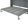 Queen Size Murphy Wall Bed With Top Cabinets & Wine Rack - Gray - Image 3