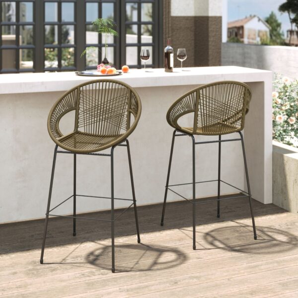 Ferrara - Outdoor Patio Barstool (Set of 2) - Green