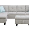 Alger - 98" Wide Left Hand Facing Sofa & Chaise With Ottoman - Light Gray - Image 12