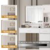 Vanity Desk With Mirror And LED Light Strip, Dressing Table With Large Drawer, 3 Level Storage Dresser & 3 Lighting Modes Adjustable Brightness, Suitable For Bedroom - White - Image 3
