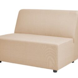Cleo - Modular Upholstered Deep Seating Patio Armless Loveseat Axroma Olefin - Almond Beige