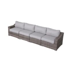 4 Piece Sectional Seating Set With Cushions - Gray Mix