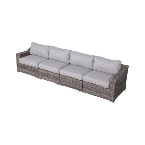4 Piece Sectional Seating Set With Cushions - Gray Mix