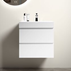 Alice - 24" Bathroom Vanity With Sink, Large Storage Wall Mounted Floating Bathroom Vanity For Modern Bathroom, One-Piece Sink Basin Without Drain And Faucet - White