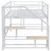 Twin Mid Loft Bed With Storage Stairs And Metal Frame - White - Image 10