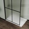Shower Screen Door Frost Tempered Glass - Black - Image 4