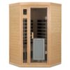 Low Emf Front Door With Heating Panel 2 Persons Hemlock Far Infrared Corner Indoor Sauna Room - Natural - Image 7