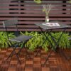 Acacia Wood Interlocking Deck Tiles Checker Pattern, 30 Piece Square Acacia Hardwood Outdoor Flooring For Patio, Bancony, Pool Side - Brown - Image 42