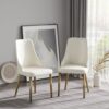 Modern Sponge-Filled Dining Chair, Solid Wood Metal Legs, Suitable For Restaurants, Living Rooms And Rooms (Set of 2) - White - Image 3