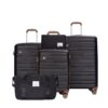 5 Piece Set (20"24"28 +A Travel Bag And A Toiletry Bag), Pp Hardshell Carry On Luggage Set With Tsa Lock Carry On Suitcase Luggage Durable Suitcase - Black - Image 5