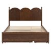 Queen Size Platform Bed With With 2 Big Drawers, Twin Long Size Trundle - Walnut - Image 12