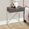 Accent Side Table, Storage Drawer, Contemporary - Taupe - Image 3