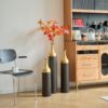 Elegant Floor Vase Set Metal Decorative Vases 3 Piece Set For Floral Display, Wedding & Gift Decor - Gold / Black - Image 3