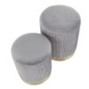 Marla - Contemporary Nesting Pleated Ottoman Set - Gold / Gray - Image 5