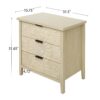 3 Drawer Cabinet, American Furniture, Suitable For Bedroom, Living Room, Study - Natural - Image 4