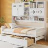 Twin Size Daybed With 2 Drawers And All In One Cabinet And Shelf - White - Image 20