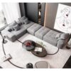 Modern Oversized Modular Sectional Sofa, Sparkling Chenille Fabric Soft Cushion Sofa With 6 Pillows, 6 Pieces Diy Combination Tufted Sofa, No Assembly Required - Gray - Image 12