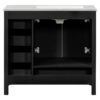 Bathroom Vanity With Ceramic Sink Combo, Abundant Storage Cabinet 2 Soft Close Doors And 5 Drawers - Black - Image 18