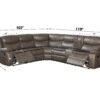 Tavin - Faux Leather Manual Recliner Sectional Sofa With Cupholder Console - Taupe - Image 9