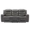 3 Seater Home Theater Recliner Manual Recliner Chair With Two Built-In Cup Holders For Living Room - Gray - Image 7