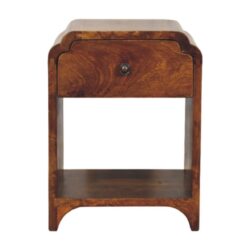 Newton - Mini Nightstand With A Drawer And Open Shelf - Brown