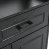 Minimalist 4 Door Shoe Cabinet With Coat Rack, Spacious Top, 3 Drawers, 8 Shelves, Metal Hooks And Handles For Hallway - Black - Image 19