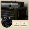 Pull Out Sofa Bed, 3 In 1 Convertible Sleeper Sofa With Nailhead Trim & Rolled Arm, Multi Functional Sofa Bed For Living Room, Bedroom, Apartment, Office - Black - Image 16