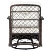 3 Piece Outdoor Chair & Table Set Chat Set 2 Person Rattan Seating Group With 2 Swiveling And Rocking Chairs And A Square Table For Garden, Patio, Or Balcony - Brown - Image 24