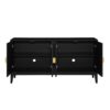 4 Door Sideboard Storage Cabinet For Living Room And Dining Room, 2 Large Cabinets With Gold Handles And Adjustable Shelf - Black - Image 18
