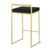 Fuji - Contemporary Counter Stool (Set of 3) - Gold / Black - Image 4
