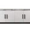 Matilda - Cabinet Console Table With White Faux Marble Top - White - Image 2