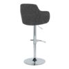 Boyne - Contemporary Adjustable Barstool With Swivel With Rounded T Footrest (Set of 2) - Chrome / Dark Gray - Image 4