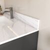 Bianco Carrara Venato 43" Marble Vanity Top With 1 Pre Drilled Faucet Hole Sintered Stone Bathroom Vanity Top With Undermount Rectangular Sink And 4" Backsplash - White - Image 11