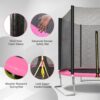 Yc 8Ft Trampoline Outer Net - Pink / Black - Image 3