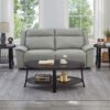 Anze - 3 Piece Coffee Table Set Contemporary Oval Wood Shelf - Charcoal - Image 2