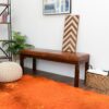 Austin - Antique Leather Bench With Lines - Antique Brown / Brown / Rustic / Tan - Image 6
