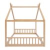 Full Size Montessori Style House Bed For Kids, Floor Bed Frame With Headboard And Footboard, Fence Bed For Girls, Boys, Slat Not Included - Natural - Image 6
