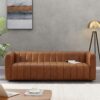 Elrosa - Channel Tufted Sofa - Brown - Image 5