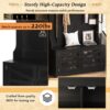 Entryway Bench With Coat Rack, 3 In 1 Design And Adjustable Shelves, Hall Tree With 7 Hooks For Entrance, Living Room - Black - Image 8