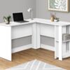 Computer Desk, Home Office, Corner, Storage Shelves, L Shape, Laptop, Contemporary & Modern - White - Image 3
