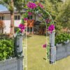 Metal Garden Arch Garden Arbor Trellis Climbing Plants Support Rose Arch Outdoor Arch - Cream White - Image 7